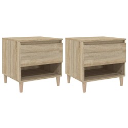 vidaXL Mesitas de noche 2 uds contrachapada roble Sonoma 50x46x50 cm