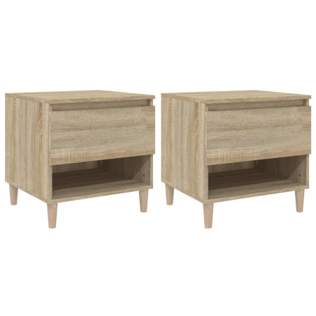 vidaXL Mesitas de noche 2 uds contrachapada roble Sonoma 50x46x50 cm