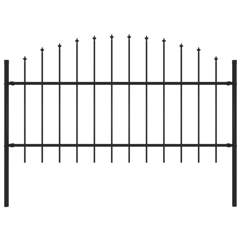vidaXL Valla de jardín con puntas acero negro (1-1,25)x1,7 m vidaXL Valla de jardín con puntas acero negro (1-1,25)x1,7 m