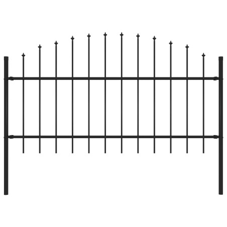 vidaXL Valla de jardín con puntas acero negro (1-1,25)x1,7 m