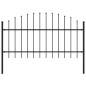 vidaXL Valla de jardín con puntas acero negro (1-1,25)x1,7 m vidaXL Valla de jardín con puntas acero negro (1-1,25)x1,7 m