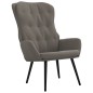 vidaXL Sillón de relax con taburete terciopelo gris claro vidaXL Sillón de relax con taburete terciopelo gris claro