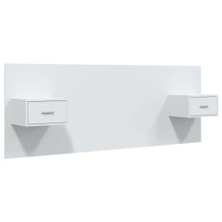 vidaXL Cabecero de cama con mesitas madera contrachapada blanco