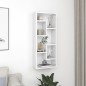 vidaXL Estantería de pared contrachapada blanco brillante 36x16x90 cm