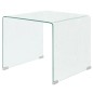 vidaXL Mesa de centro vidrio templado 49,5x50x45 cm claro