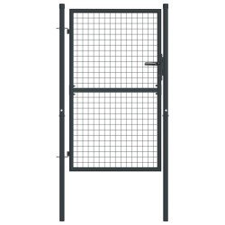 vidaXL Puerta de malla de jardín acero galvanizado gris 100x175 cm