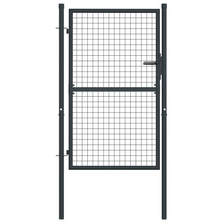 vidaXL Puerta de malla de jardín acero galvanizado gris 100x175 cm
