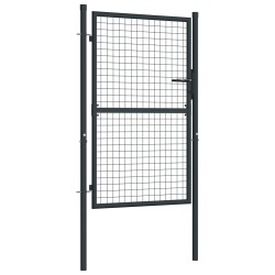 vidaXL Puerta de malla de jardín acero galvanizado gris 100x175 cm