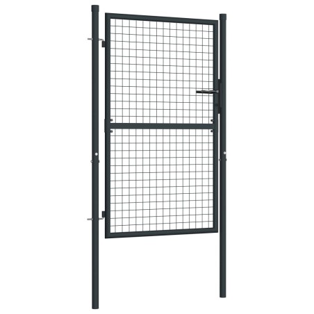 vidaXL Puerta de malla de jardín acero galvanizado gris 100x175 cm