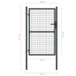 vidaXL Puerta de malla de jardín acero galvanizado gris 100x175 cm vidaXL Puerta de malla de jardín acero galvanizado gris 100x175 cm