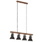 vidaXL Lámpara de techo industrial madera de mango negro E27 vidaXL Lámpara de techo industrial madera de mango negro E27