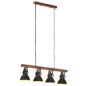 vidaXL Lámpara de techo industrial madera de mango negro E27 vidaXL Lámpara de techo industrial madera de mango negro E27