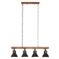 vidaXL Lámpara de techo industrial madera de mango negro E27 vidaXL Lámpara de techo industrial madera de mango negro E27