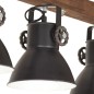 vidaXL Lámpara de techo industrial madera de mango negro E27 vidaXL Lámpara de techo industrial madera de mango negro E27