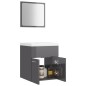 vidaXL Juego de muebles de baño madera de ingeniería gris brillo