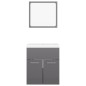 vidaXL Juego de muebles de baño madera de ingeniería gris brillo