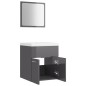 vidaXL Juego de muebles de baño madera de ingeniería gris brillo