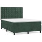 vidaXL Cama box spring con colchón terciopelo verde oscuro 140x190 cm vidaXL Cama box spring con colchón terciopelo verde oscuro 140x190 cm