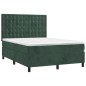 vidaXL Cama box spring con colchón terciopelo verde oscuro 140x190 cm vidaXL Cama box spring con colchón terciopelo verde oscuro 140x190 cm