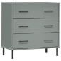 vidaXL Aparador con 3 cajones OSLO madera maciza gris 77x40x79,5 cm vidaXL Aparador con 3 cajones OSLO madera maciza gris 77x40x79,5 cm