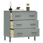 vidaXL Aparador con 3 cajones OSLO madera maciza gris 77x40x79,5 cm vidaXL Aparador con 3 cajones OSLO madera maciza gris 77x40x79,5 cm