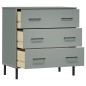 vidaXL Aparador con 3 cajones OSLO madera maciza gris 77x40x79,5 cm vidaXL Aparador con 3 cajones OSLO madera maciza gris 77x40x79,5 cm