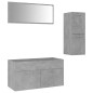 vidaXL Juego de muebles de baño madera de ingeniería gris hormigón vidaXL Juego de muebles de baño madera de ingeniería gris hormigón