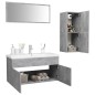 vidaXL Juego de muebles de baño madera de ingeniería gris hormigón vidaXL Juego de muebles de baño madera de ingeniería gris hormigón