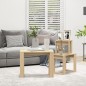 vidaXL Mesas apilables 3 pzas madera contrachapada color roble Sonoma vidaXL Mesas apilables 3 pzas madera contrachapada color roble Sonoma