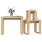 vidaXL Mesas apilables 3 pzas madera contrachapada color roble Sonoma vidaXL Mesas apilables 3 pzas madera contrachapada color roble Sonoma