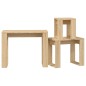 vidaXL Mesas apilables 3 pzas madera contrachapada color roble Sonoma vidaXL Mesas apilables 3 pzas madera contrachapada color roble Sonoma