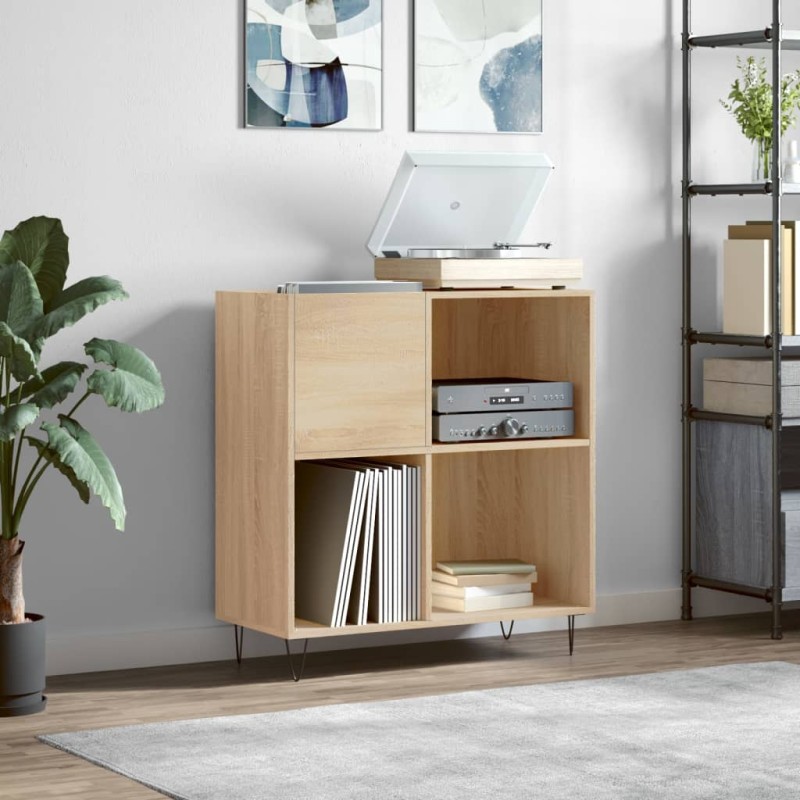 vidaXL Mueble discos madera contrachapada roble Sonoma 84,5x38x89 cm vidaXL Mueble discos madera contrachapada roble Sonoma 84,5x38x89 cm