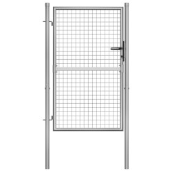 vidaXL Puerta de jardín acero galvanizado plateado 105x175 cm