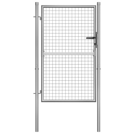 vidaXL Puerta de jardín acero galvanizado plateado 105x175 cm