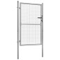 vidaXL Puerta de jardín acero galvanizado plateado 105x175 cm