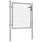 vidaXL Puerta de jardín de acero galvanizado plateado 105x125 cm