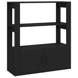 vidaXL Aparador de madera contrachapada negro 80x30x90 cm