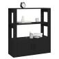 vidaXL Aparador de madera contrachapada negro 80x30x90 cm vidaXL Aparador de madera contrachapada negro 80x30x90 cm