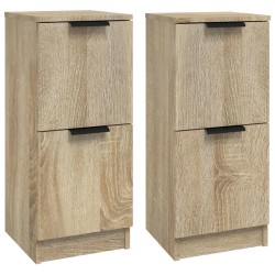 vidaXL Aparadores 2 uds madera contrachapada roble Sonoma 30x30x70 cm
