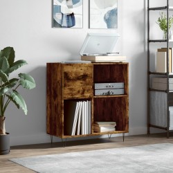 vidaXL Mueble discos madera contrachapada roble ahumado 84,5x38x89 cm
