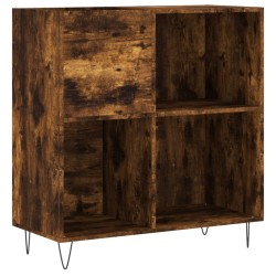vidaXL Mueble discos madera contrachapada roble ahumado 84,5x38x89 cm