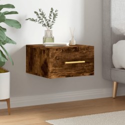 vidaXL Mesita de noche de pared color roble ahumado 35x35x20 cm