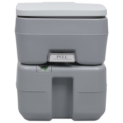 vidaXL Inodoro portátil para camping gris 20 + 10 L