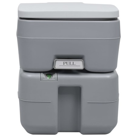 vidaXL Inodoro portátil para camping gris 20 + 10 L