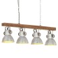 vidaXL Lámpara de techo industrial madera de mango plateado E27 vidaXL Lámpara de techo industrial madera de mango plateado E27