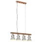 vidaXL Lámpara de techo industrial madera de mango plateado E27 vidaXL Lámpara de techo industrial madera de mango plateado E27