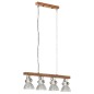 vidaXL Lámpara de techo industrial madera de mango plateado E27 vidaXL Lámpara de techo industrial madera de mango plateado E27