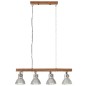 vidaXL Lámpara de techo industrial madera de mango plateado E27 vidaXL Lámpara de techo industrial madera de mango plateado E27