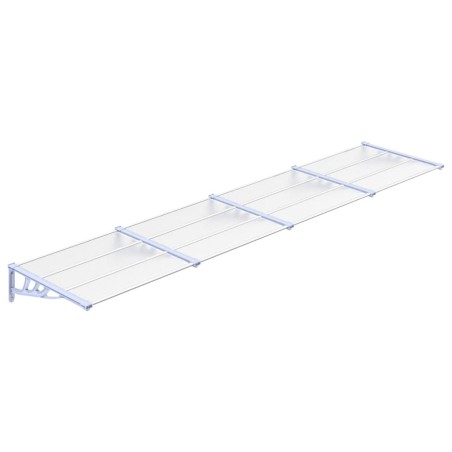 vidaXL Marquesina puerta policarbonato gris y transparente 396x90 cm