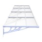 vidaXL Marquesina puerta policarbonato gris y transparente 396x90 cm vidaXL Marquesina puerta policarbonato gris y transparente 396x90 cm